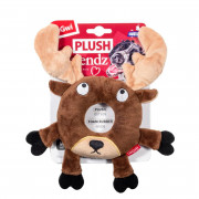 ТРИОЛ GIGWI Игрушка для собак PLUSH FRIENDZ Лось с пищалкой (внутри кольцо), 19 см (арт.75305)
