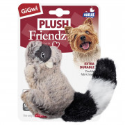 ГИГВИ GIGWI Игрушка для собак PLUSH FRIENDZ Енот с пищалкой (очень прочная), 16 см (арт. 75307)