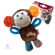 ТРИОЛ GIGWI Игрушка для собак PLUSH FRIENDZ Обезьянка с пищалкой, 16 см