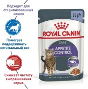 Royal Canin  Appetite Control Care пауч 85г для кошек для контроля выпрашивания корма кусочки в желе
