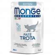МОНЖ MONOPROTEIN CAT пауч 85 гр Pate Trota паштет для котят Форель 