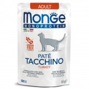 МОНЖ MONOPROTEIN CAT пауч 85 гр Pate Taccino паштет для взрослых кошек Индейка