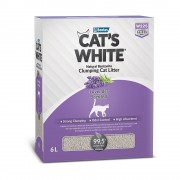 КЭТС ВАЙТ CAT’S WHITE SCENTED BOX Наполнитель для кошачьего туалета комкующийся с ароматом Лаванды
