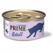 ПРАЙМ PRIME Adult консервы для взрослых кошек Курица и ягненок паштет/ 75 гр