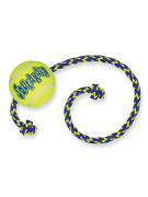 КОНГ KONG игрушка для собак Air "Теннисный мяч" с канатом средний