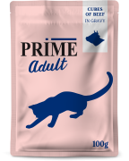 ПРАЙМ PRIME Adult пауч для взрослых кошек Кусочки из говядины в бульоне/ 100 гр