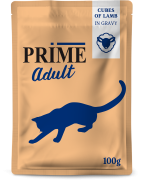 ПРАЙМ PRIME Adult пауч для взрослых кошек Кусочки из ягненка в бульоне/ 100 гр