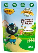 МНЯМС пауч для котят Фермерская ярмарка Нежные кусочки с индейкой/ 85 гр