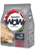 АЛЬФАПЕТ WOW SUPERPREMIUM сухой корм для взрослых собак крупных пород с Говядиной и сердцем