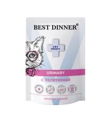 БЕСТ ДИННЕР BEST DINNER Vet Profi Urinary пауч для взрослых кошек для профилактики МКБ, кусочки в соусе Телятина/ 85 гр