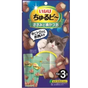 ИНАБА INABA CIAO Churu Bee Лакомство для кошек Запеченные трубочки Куриное филе и запеченный тунец Кацуо 3шт*10г