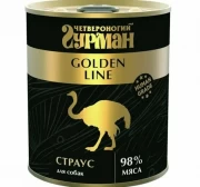 ЧЕТВЕРОНОГИЙ ГУРМАН Golden line консервы для собак со Страусом