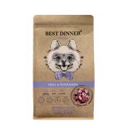 БЕСТ ДИННЕР BEST DINNER Adult Sensible Hypoallergenic Small & Mini сухой корм для собак мелких пород склонных к аллергии и проблемам с пищеварением Телятина и розмарин