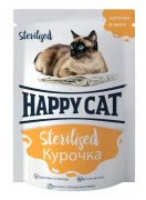 ХЭППИ КЭТ пауч STERILIZED для взрослых стерилизованных кошек Курица в желе 85гр