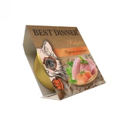 БЕСТ ДИННЕР BEST DINNER Holistic консервы для стерилизованных кошек Мясные волокна в желе "Курица и горбуша" 75г