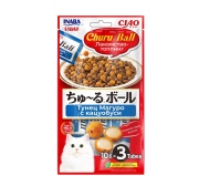 ИНАБА INABA CIAO BALL лакомство топпинг для кошек шарики с кремовой начинкой Тунец Магуро с кациобуси 10г * 3шт 