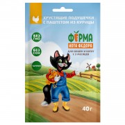 МНЯМС Лакомство Ферма кота Федора хрустящие подушечки для кошек и котят с паштетом из курицы 40г