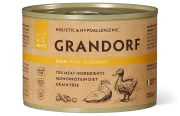ГРАНДОРФ GRANDORF Консервы для собак паштет из утки с грушей и черникой 200г