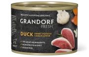 ГРАНДОРФ GRANDORF Fresh Консервы для собак паштет из утки с бататом и цветной капустой 200г