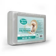 ЧИСТЫЙ ХВОСТ Белая линия Пеленки впитывающие для животных 60*60 30 шт