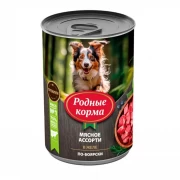 РОДНЫЕ КОРМА консервы для собак Мясное ассорти в желе по-боярски