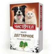 ЧИСТОТЕЛ Мыло дегтярное для кошек и собак 80г