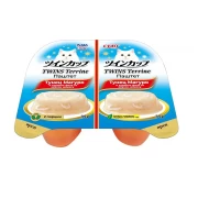 ИНАБА INABA Twins консервы для кошек CIAO TWINS Terrine Тунец Магуро и куриное филе со вкусом ширасу паштет 70г (35г х 2шт)