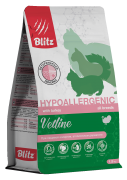 БЛИТЦ BLITZ Cat Vetline Hypoallergenic чухой корм для кошек при пищевой непереносимости, аллергии и атопическом дерматите