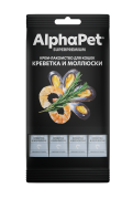 АЛЬФАПЕТ Superpremium Крем-лакомство для кошек с креветкой и моллюсками 4шт*12г