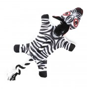 ТРИОЛ Игрушка мягкая шуршащая для собак "Зебра с веревкой", 380/450мм