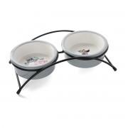 ТРИОЛ СОЮЗМУЛЬТФИЛЬМ Миска для животных керамическая двойная на подставке "Матроскин и Галчонок", 2*0.25л