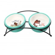 ТРИОЛ СОЮЗМУЛЬТФИЛЬМ Миска для животных керамическая двойная на подставке "Пора подкрепиться!", 2*0.25л