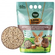 ТРИОЛ Наполнитель древесный для мелких животных, 3л, серия LITTLE VILLAGE