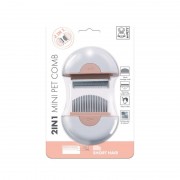 Mpets Расческа Мини 2в1 для короткой шерсти, цвет розовый, 9х9х3 см