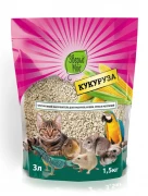 ЗВЕРЬЕ МОЕ Наполнитель кукурузный для кошек, грызунов, птиц и рептилий, фракция 2-8мм