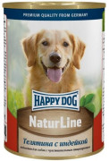 ХЭППИ ДОГ NaturLine консервы для собак Телятина с индейкой 410 гр