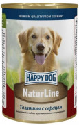 ХЭППИ ДОГ NaturLine консервы для собак Телятина с сердцем 410 гр