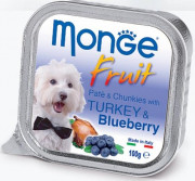 МОНЖ FRUIT DOG консервы PATE & CHUNKIES with TURKEY & BLUEBERRY для собак Нежный паштет из индейки с черникой 100 гр