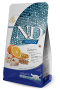 ФАРМИНА N&D Cat Ocean Cod, Spelt, Oats & Orange Adult сухой низкозерновой корм для взрослых кошек Треска, спельта, овес и апельсин